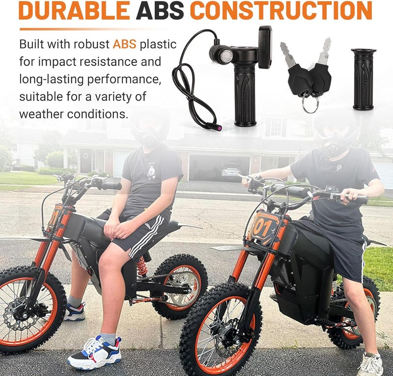 Dilomber Upgrade 48V Bike Throttle Left Side Grips Fits for Tuttio Soleil 01 Electric Dirt Bike w/LCD Display M Button Only (New Version, Cannot Be Used Interchangeably with The Old Throttle) - Image 5